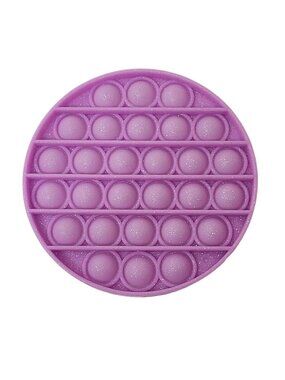 Purple Glitter Round Pop It Fidget Toy Sensory Silicone Bubble Push Pop 5"